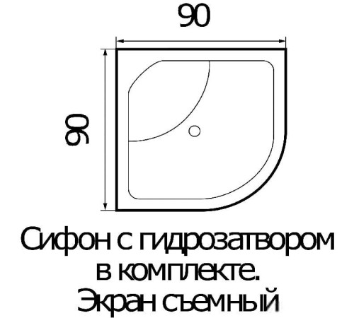 Душевой поддон River Wemor 90/40 C
