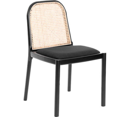 Стул TetChair Freya дерево вяз/ротанг черный/черный лен