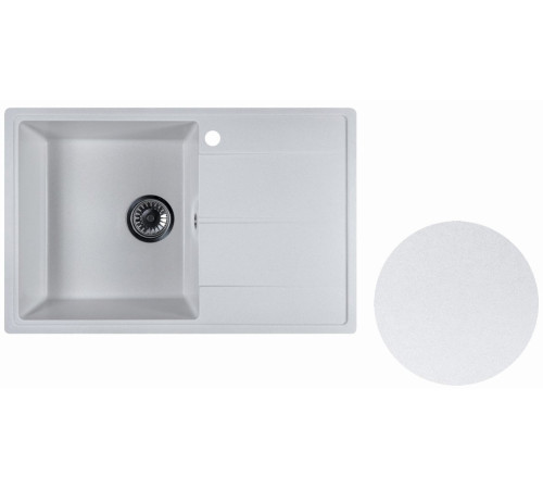 Кухонная мойка Marblan Magnum L иней, с сифоном