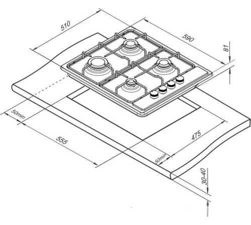 Варочная панель Darina 1T1 BGM341 12 X