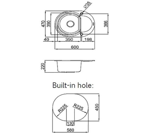 Кухонная мойка Elleci Easy Round 600 Aluminium 79