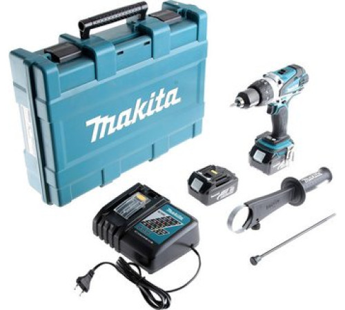 Ударная дрель-шуруповерт Makita DHP458RFE с 2-мя АКБ, кейс