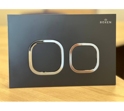 Унитаз подвесной Roxen Royal Matt в комплекте с инсталляцией StounFix Dual Fresh 6 в 1 968267 кнопка: черный