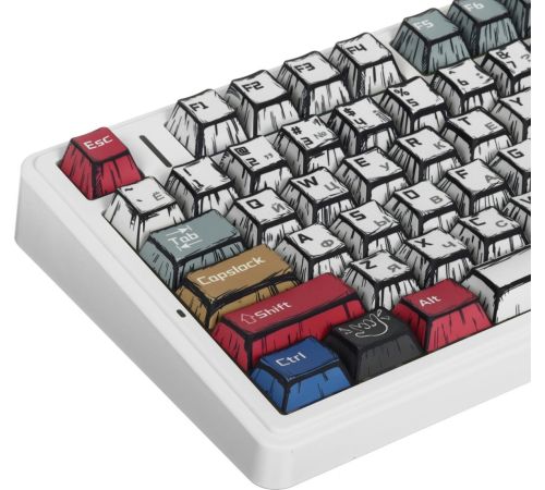 Клавиатура AULA F75 Comic Keycap, Leobog Graywood V3