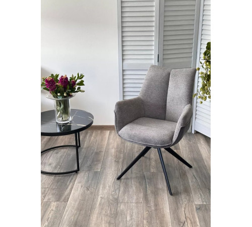 Стул с подлокотниками M-City Pontus 626M05484 KN01-03 серыйBZ1046-02 темно-серыйчерный