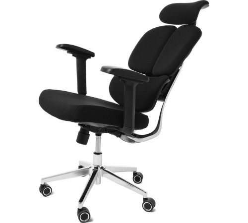 Игровое геймерское кресло Jiqiao R6001-ПЧ черный/черный