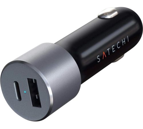 Автомобильное зарядное Satechi 72W Type-C PD Car Charger серый космос