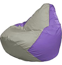 Кресло-мешок Flagman Груша Медиум Г1.1-346 серый/сиреневый