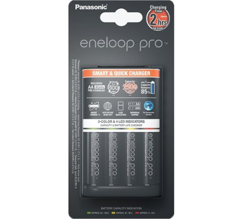 Аккумуляторы + зарядное Panasonic Smart-Quick Charger 4xAA 2500 mAh
