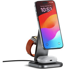 Беспроводное зарядное Satechi 3-in-1 Foldable Qi2 Wireless Charging Stand