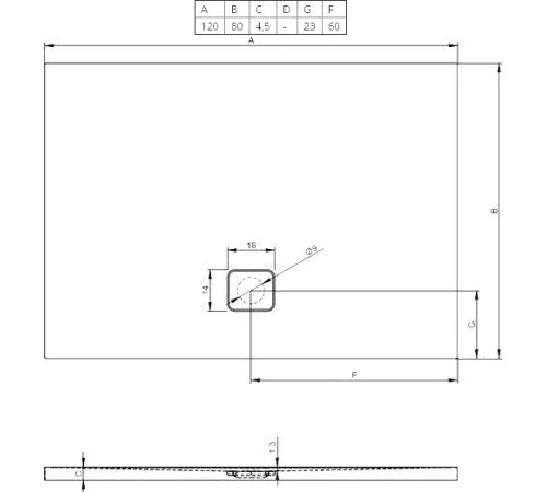 Душевой поддон Riho Basel 406 120x80