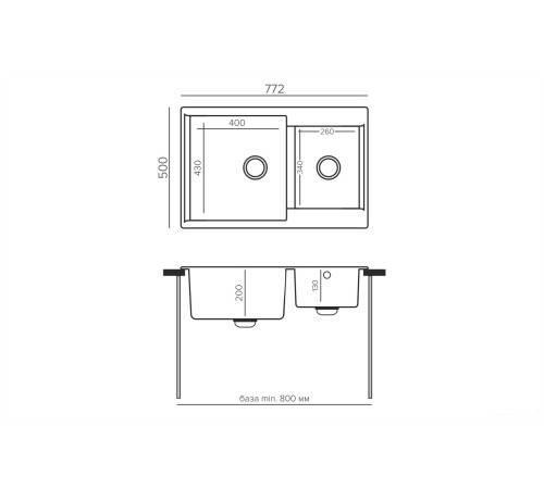 Кухонная мойка Polygran Brig 772 опал