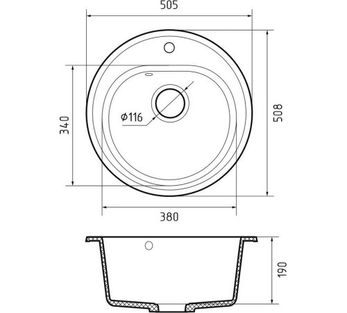 Кухонная мойка GranFest GF-R510 кашемир