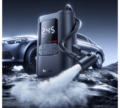 Автомобильный компрессор Baseus GoTrip VA1 Super Mini Wired Inflator 22-Cylinder Cosmic Black C0119701