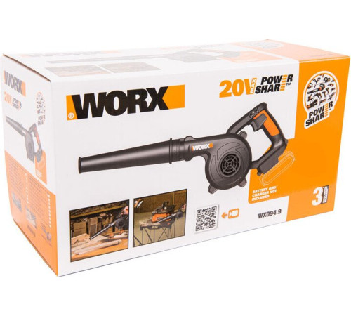 Ручная воздуходувка Worx WX094.9 без АКБ