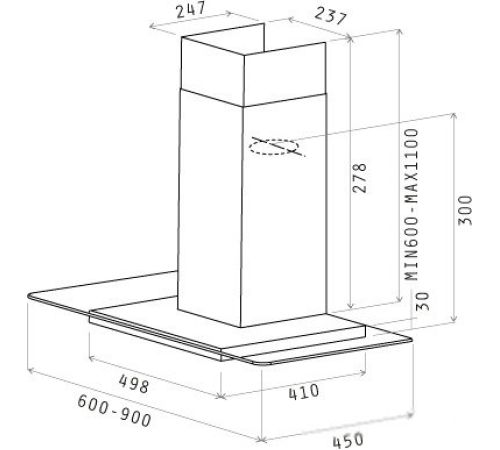 Кухонная вытяжка Elica Flat Glass IX/A/90