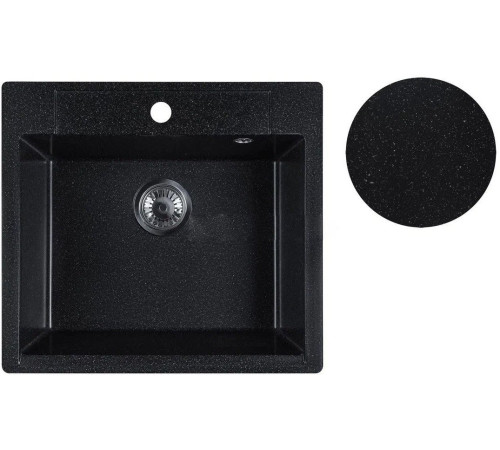 Кухонная мойка Marblan Cubi черный, с сифоном