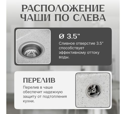 Кухонная мойка Saniteco Fama серый