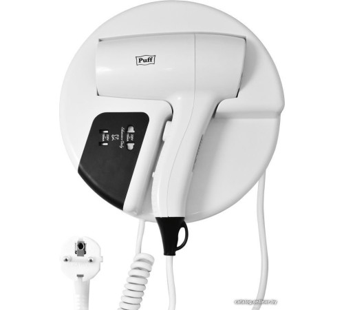 Сушилка для волос Puff 1202B белый, с доп. розеткой