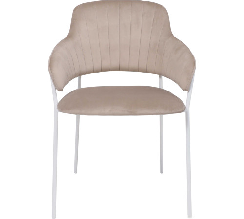 Стул с подлокотниками Алвест AV 448 серо-бежевый бархат H-08/белый