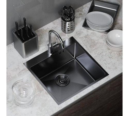 Кухонная мойка Mixline 547230 черный графит, 3 мм