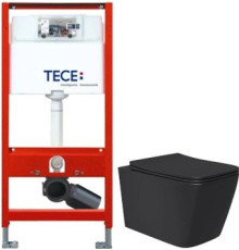 Унитаз подвесной Lauter Magdeburg 21103EC + TECE Profil 9300302 черный матовый