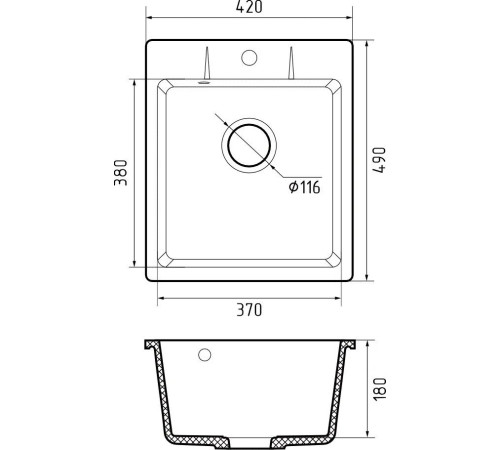 Кухонная мойка GranFest Urban UR-242 черный