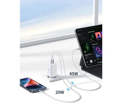 Сетевое зарядное Ugreen CD244 15334 белый