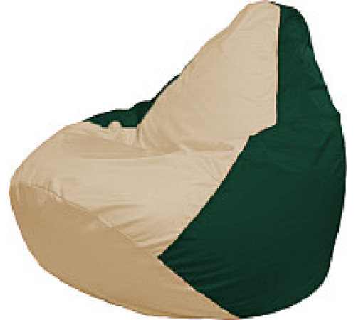Кресло-мешок Flagman Груша Супер Мега 4XL Г5.1-137 светло-бежевый/тёмно-зелёный