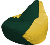 Кресло-мешок Flagman Груша Г2.1-65 тёмно-зелёный/жёлтый