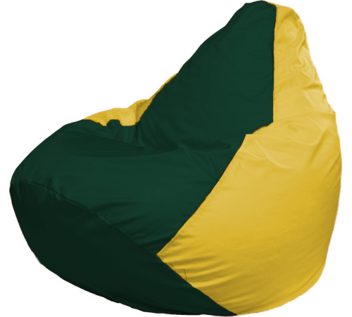 Кресло-мешок Flagman Груша Г2.1-65 тёмно-зелёный/жёлтый