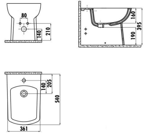 Биде Creavit Lara LR500-00CB00E-0000