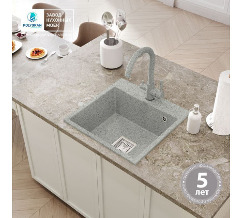 Кухонная мойка Polygran Blade 500 светло-серый