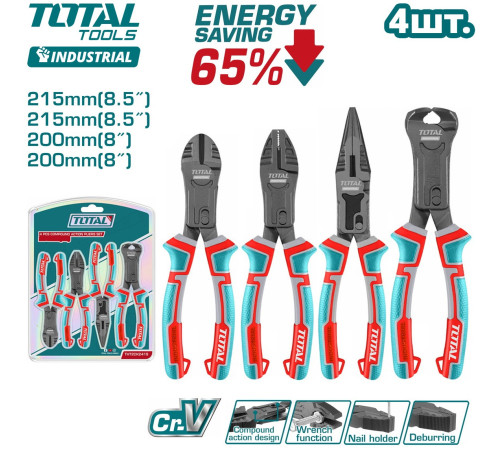 Набор пассатижей Total THT2CK241S 4 предмета