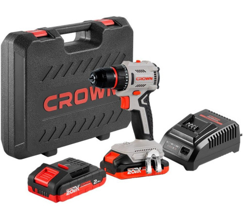 Дрель-шуруповерт Crown CT21131HMX-2 BMC с 2-мя АКБ, кейс