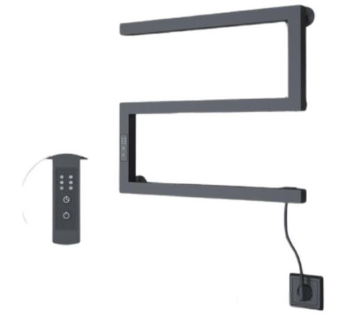 Полотенцесушитель Granula Квадро Снейк 43x50 терморегулятор, черный матовый