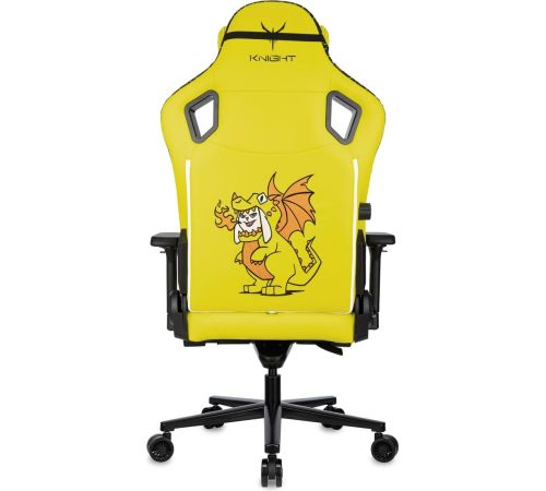 Игровое геймерское кресло Knight Craft Dragon желтый экокожа