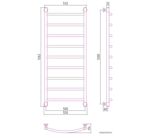 Полотенцесушитель Сунержа Галант+ 1200х500 03-0200-1250