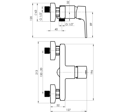 Смеситель Rubineta Modena-12/K BK MD20K68