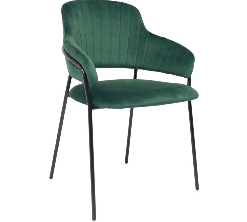 Стул с подлокотниками Алвест AV 448 темно-зеленый бархат/черный