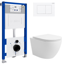 Унитаз подвесной Lauter Vortex 2110830 с кнопкой 219702J прямоугольная, белый