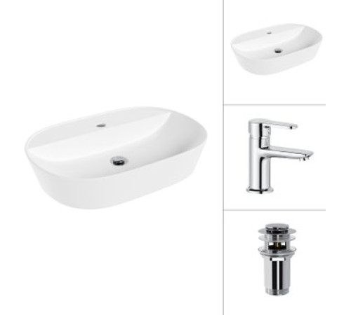 Умывальник Lauter 21460-60 + Jet 21AM12361 с донным клапаном 21190CH хром