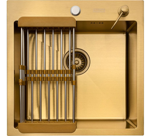 Кухонная мойка ARFEKA ECO AR мойка 500*500, коландер, дозатор GOLD