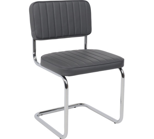 Офисный стул AksHome Славия Люкс Pegaso темно-серая экокожа/хром