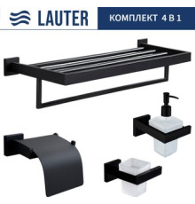 Набор аксессуаров для ванной Lauter 21SH71062 + 21SH71092 + 21SH71102 + 21SH71152 Matt Black, 4 предмета
