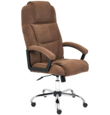 Офисное кресло TetChair Бергамо хром флок, коричневый