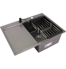 Кухонная мойка Wisent WS-36550B-R/GER013 с сифоном, дозатором и коландером