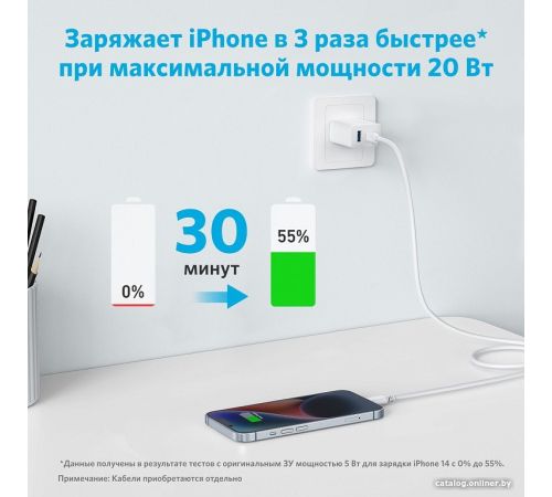 Сетевое зарядное Anker 312 20W Wall Charger 2 Ports