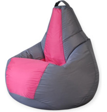 Кресло-мешок Mio Tesoro Груша Kombo XXL GF-130x85-SF серый/фуксия