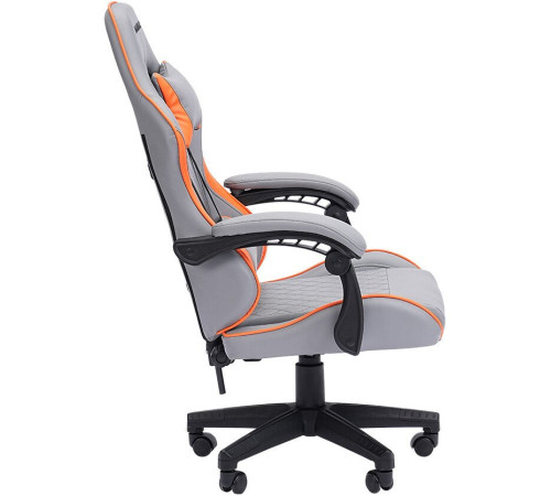 Игровое геймерское кресло CHAIRMAN CH28 экокожа, серый/оранжевый